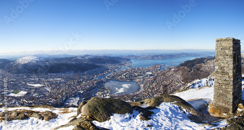 Ulriken in Bergen - View of the city