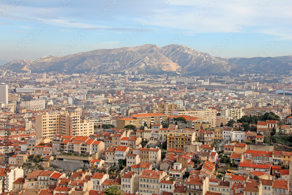 Aerial view of Marseilles, France