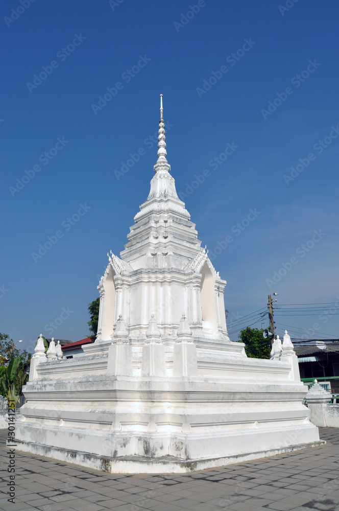 white Stupa in Thai temple