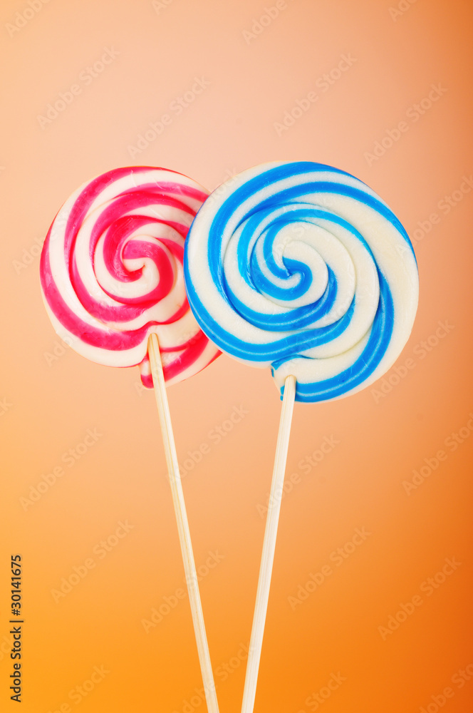 Colorful lollipop against the background Colorful lollipop against the background