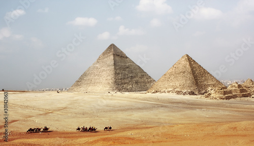 Grate pyramids in Giza valley. Egypt