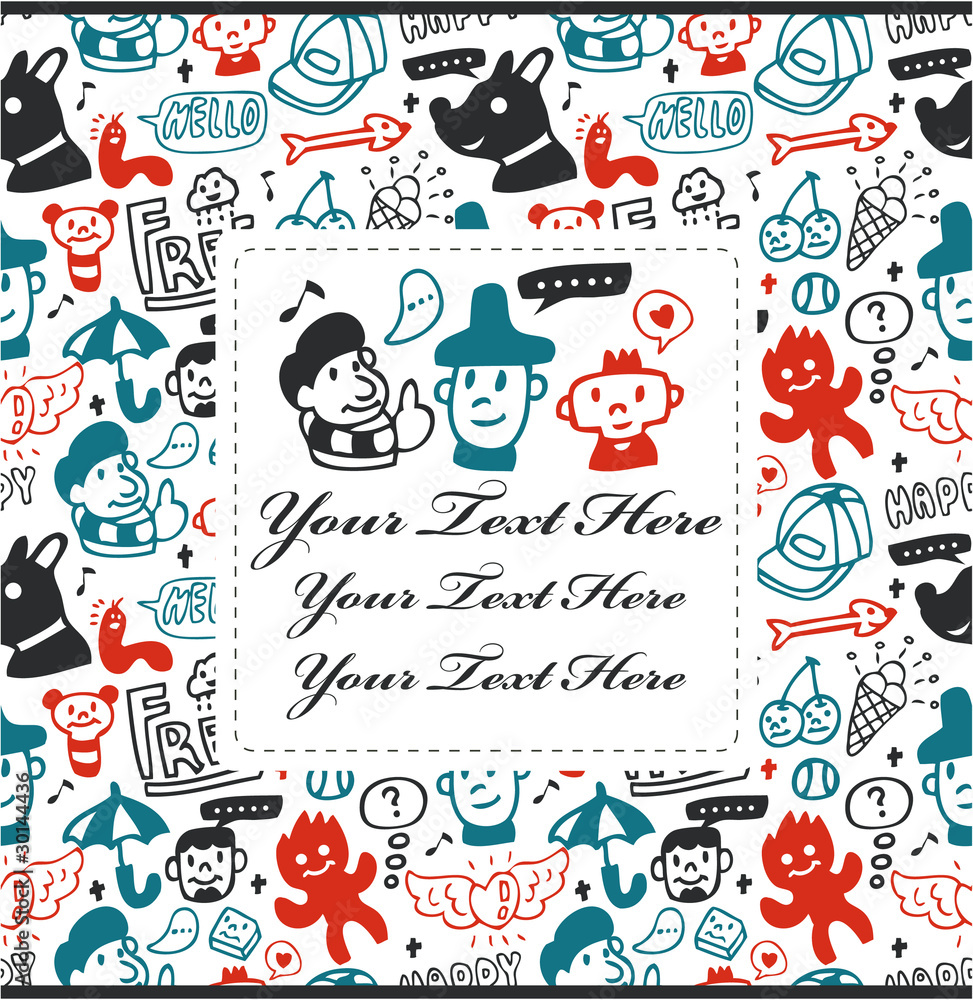 cartoon people card cartoon people card