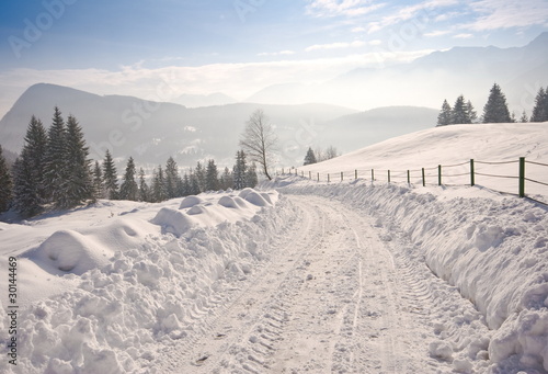 Snow covered road