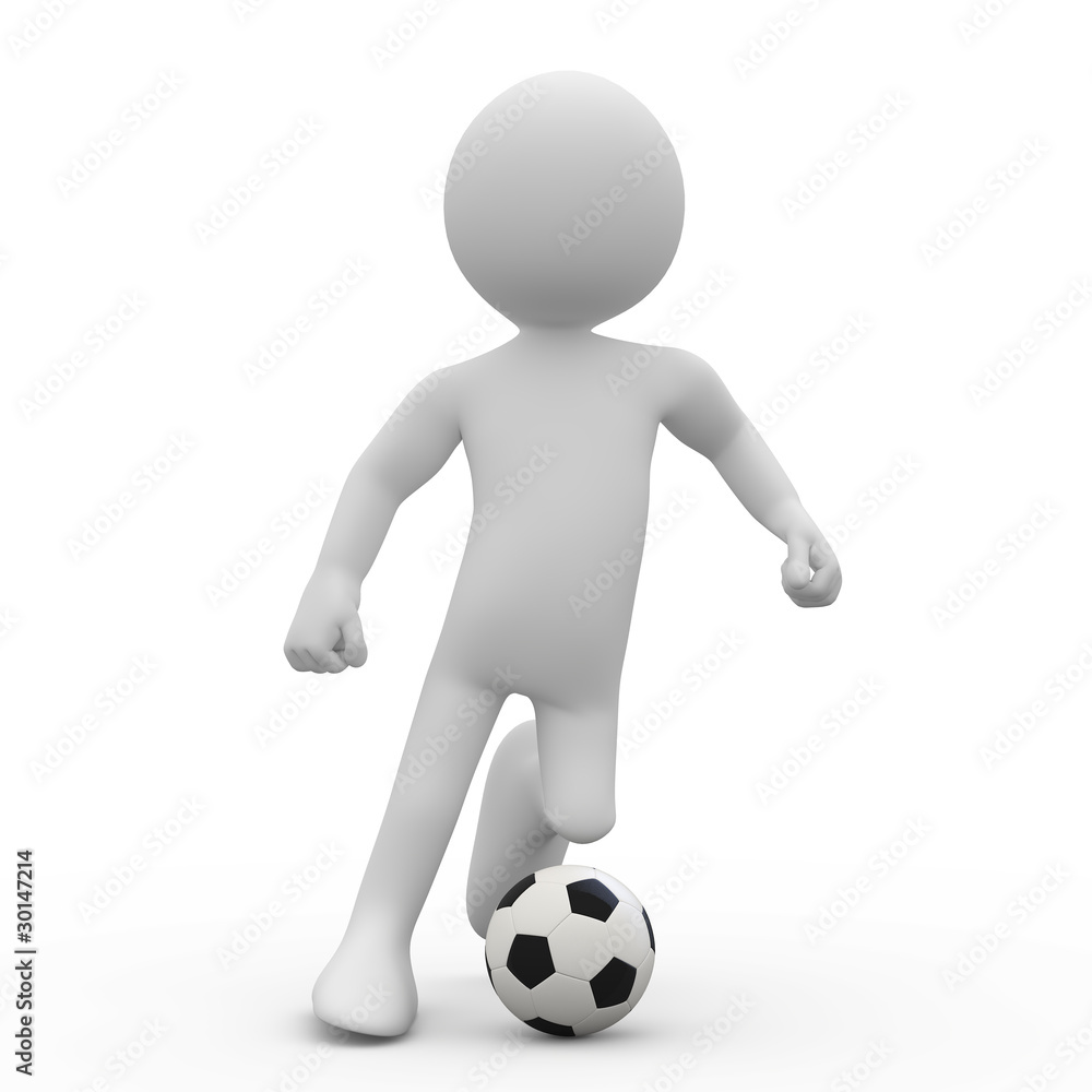 Football player dribbling with a ball Football player dribbling with a ball