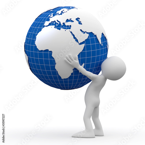 Man holding Earth with his hands