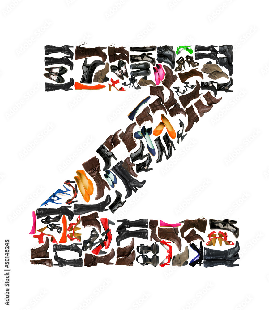 Obraz premium Font made of hundreds of shoes - Letter Z
