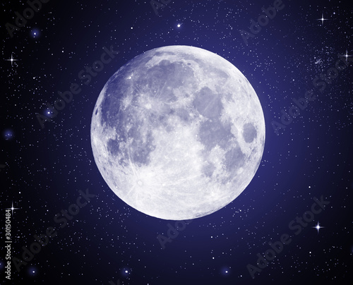 Full Moon in High Resolution with stars in the background #30150484