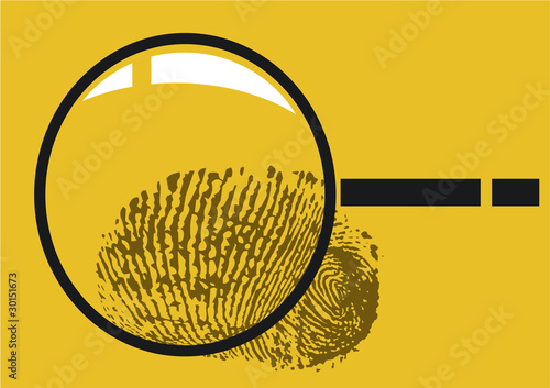 Loupe et empreinte digitale