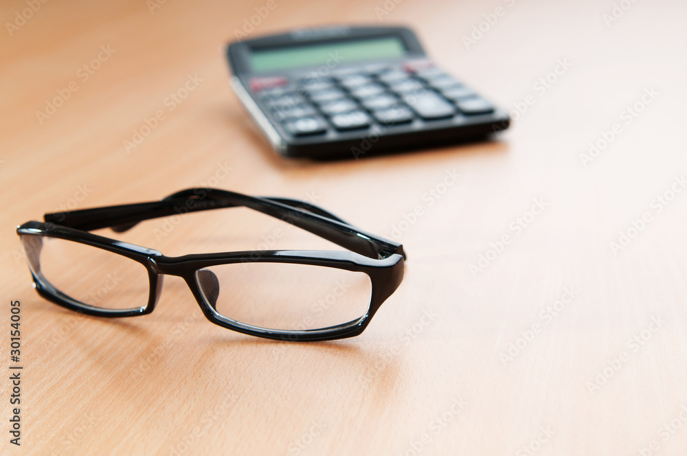 Business concept with accounting calculator Business concept with accounting calculator