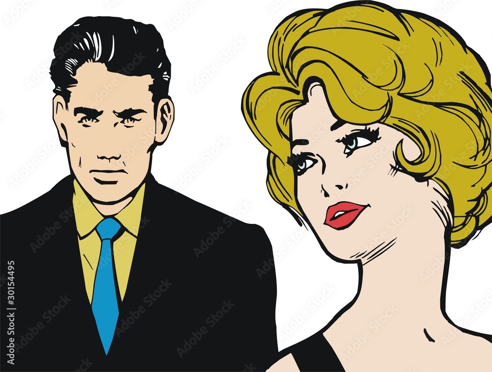 ilustracion con una pareja de enamorados