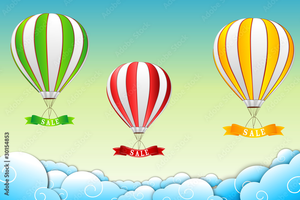 Fototapeta premium parachute with sale tag