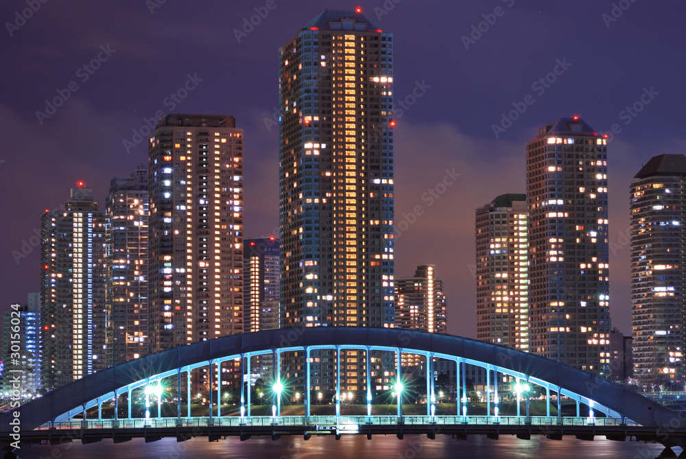 Naklejka premium night Tokyo