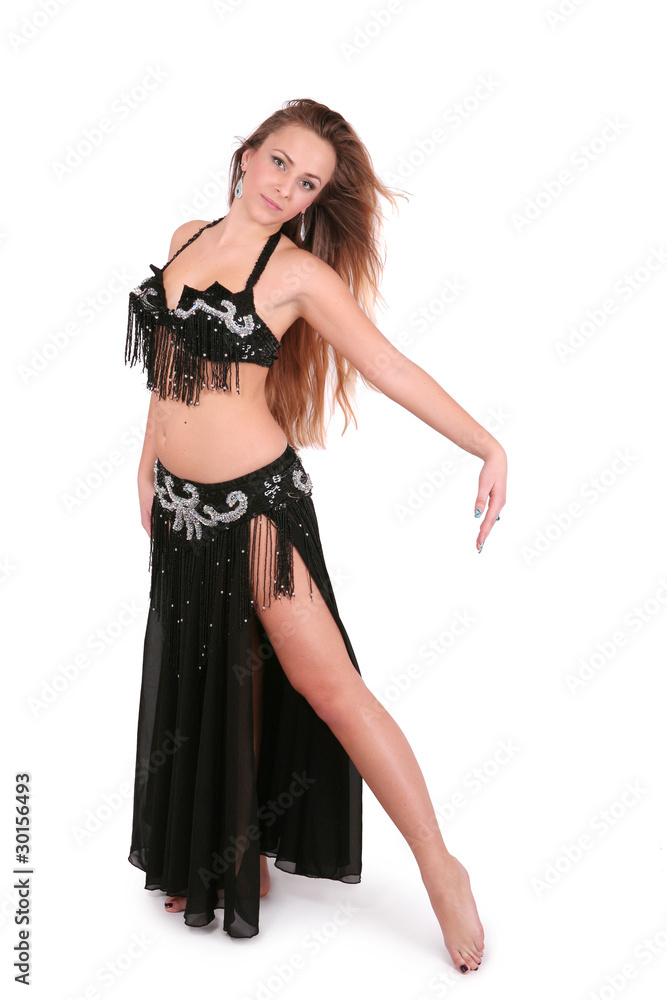 Attractive belly dancer with long blond hair Attractive belly dancer with long blond hair
