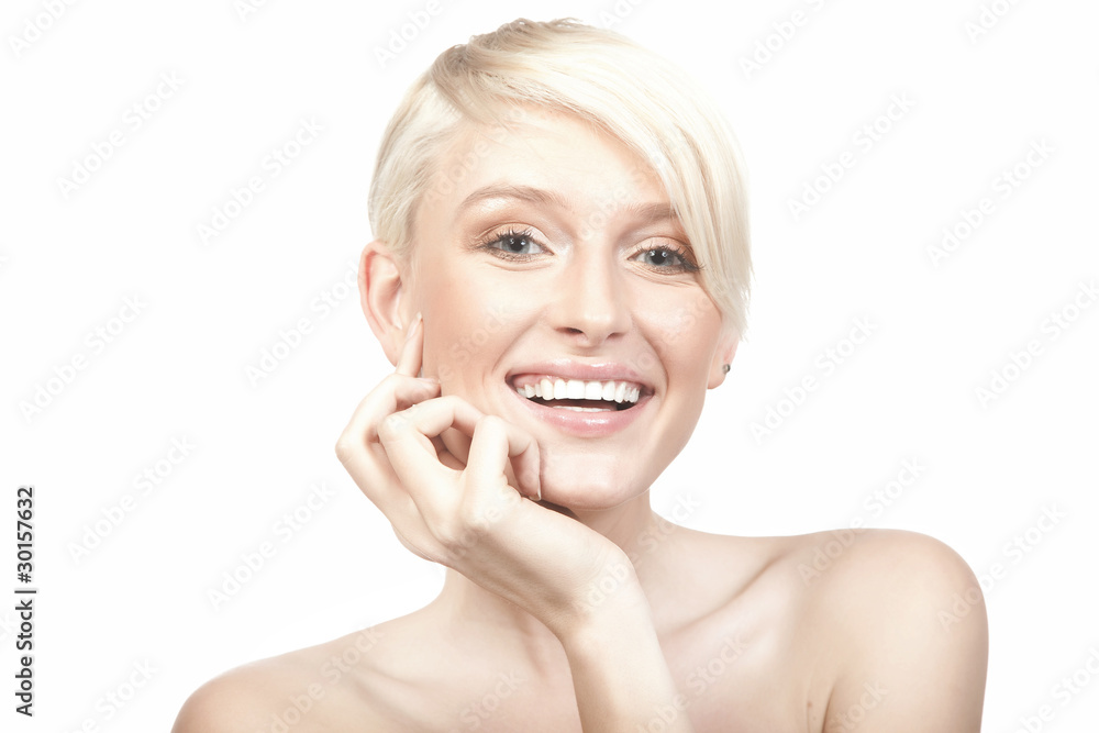 Smiling woman isolated on white background Smiling woman isolated on white background
