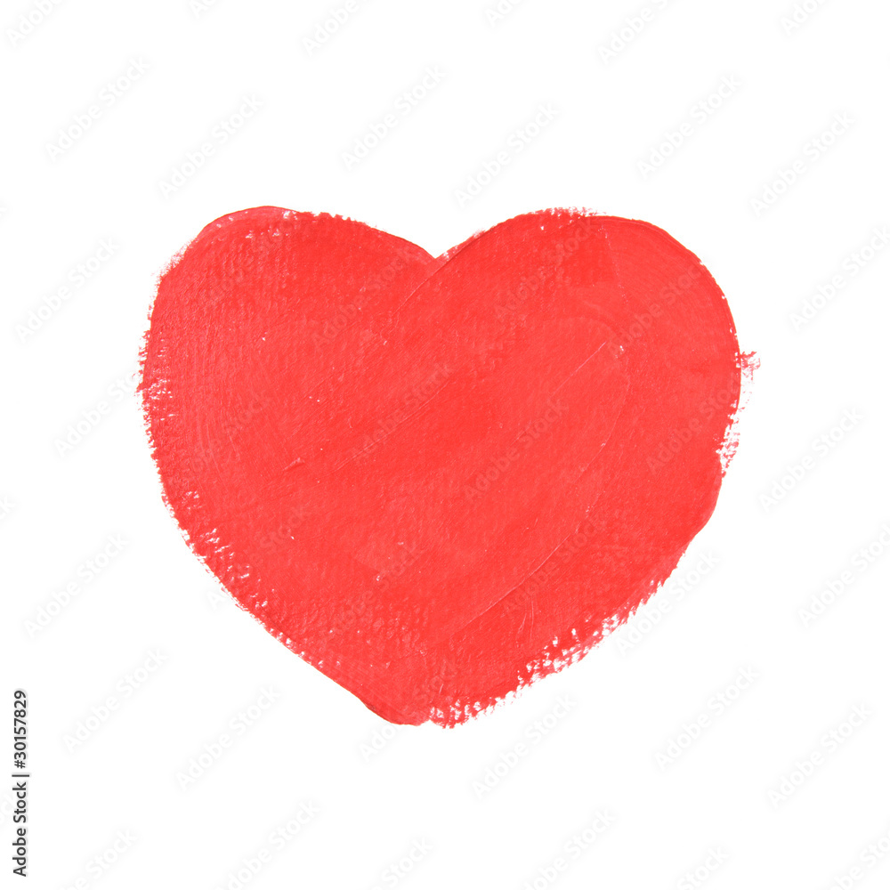 red heart shape on white paper