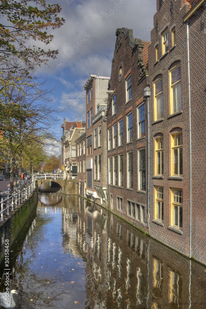Canal in Delft, Holland