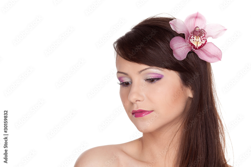 Beautiful young woman with a flower. Beautiful young woman with a flower.