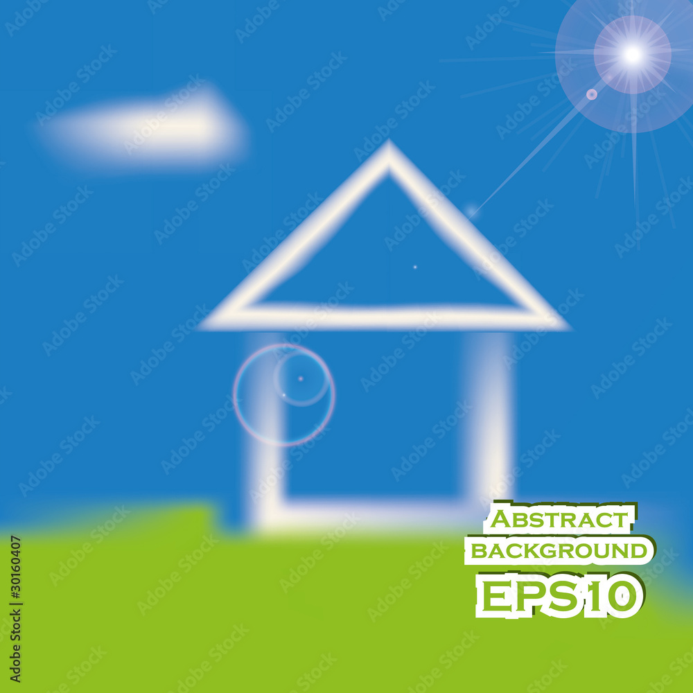 Abstract house on the sky background EPS10