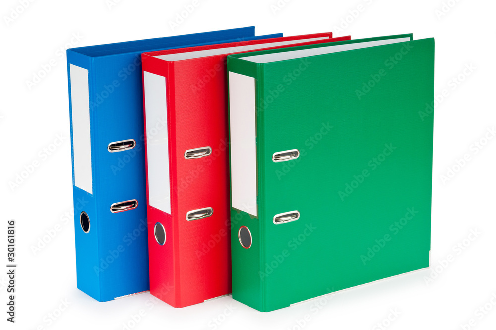 Office folders isolated on the white background Office folders isolated on the white background