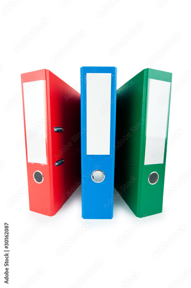 Office folders isolated on the white background Office folders isolated on the white background