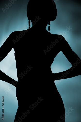 silhouette of attractive slim woman