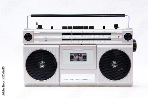 1980s style stereo cassette recorder ghettoblaster