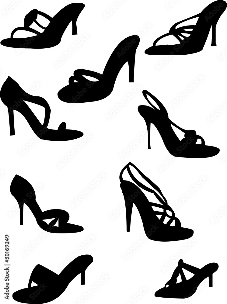 sandals silhouette - vector sandals silhouette - vector