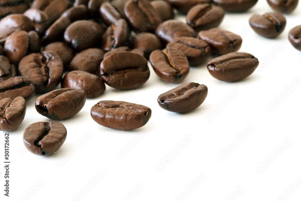 coffee beans on white background coffee beans on white background