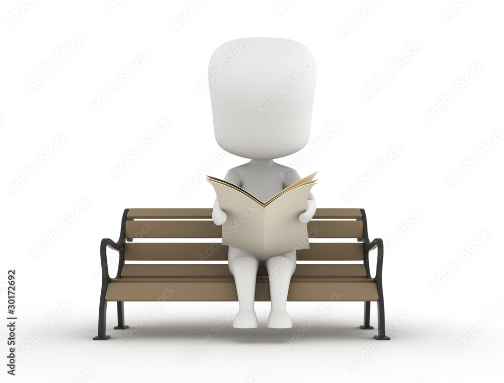 Fototapeta premium Man Reading a Newspaper