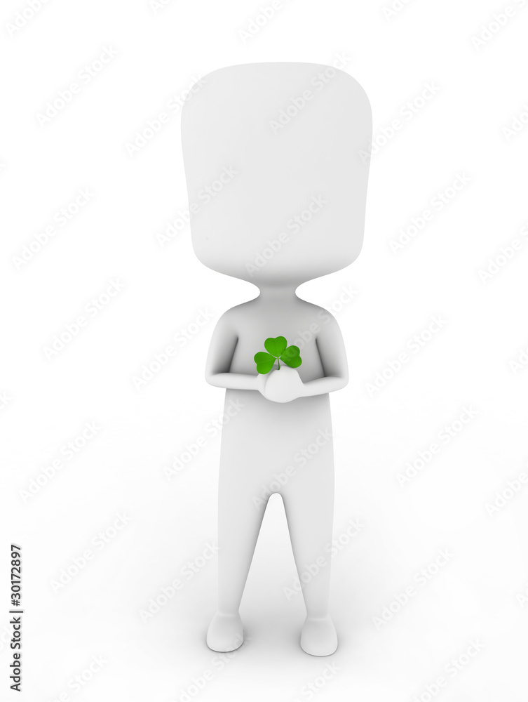 Man Holding a Shamrock Man Holding a Shamrock