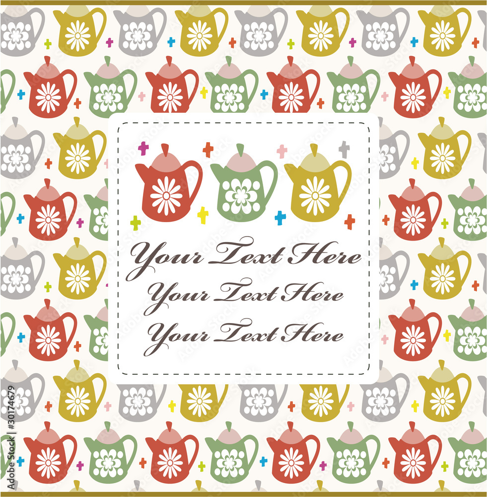 cartoon teapot card cartoon teapot card