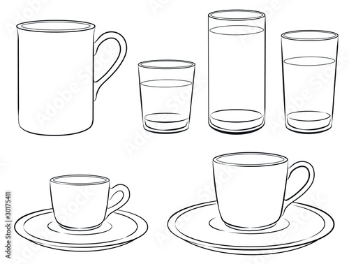 Tassen, Gläser, Becher