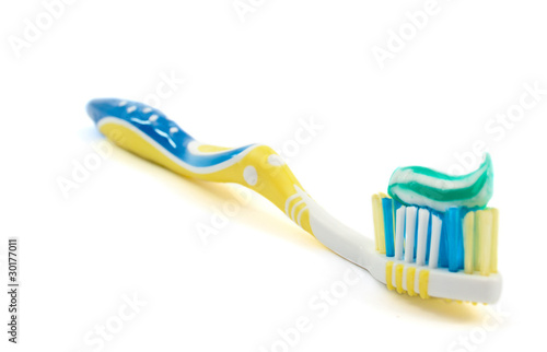 toothbrush with toothpaste