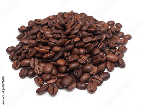 Roasted Coffee Beans Isolated on White