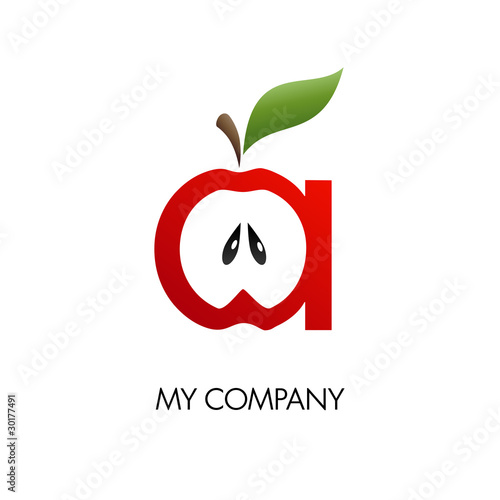 Logo letter A, apple # Vector