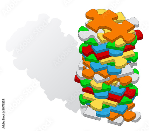 Stack of puzzle pieces Vector