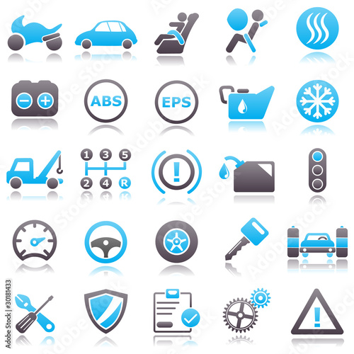 Automotive Blue Icons