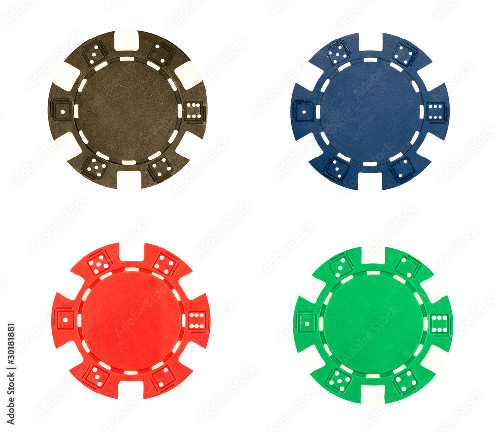 Pokers chips on white background Pokers chips on white background
