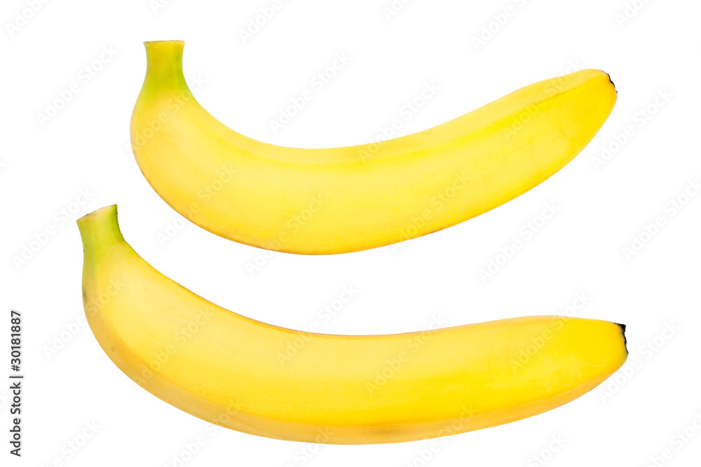 Two ripe banana on white background Two ripe banana on white background
