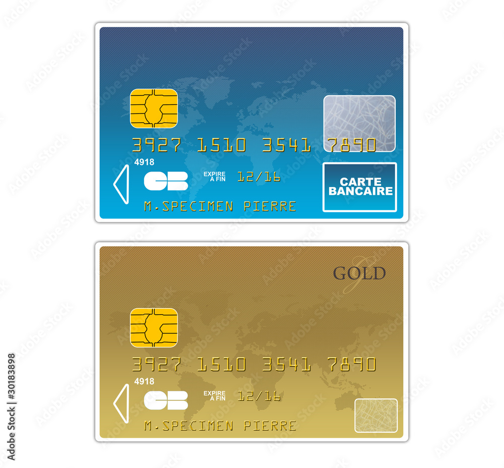 Carte Gold   Carte Bleue Stock Illustration 