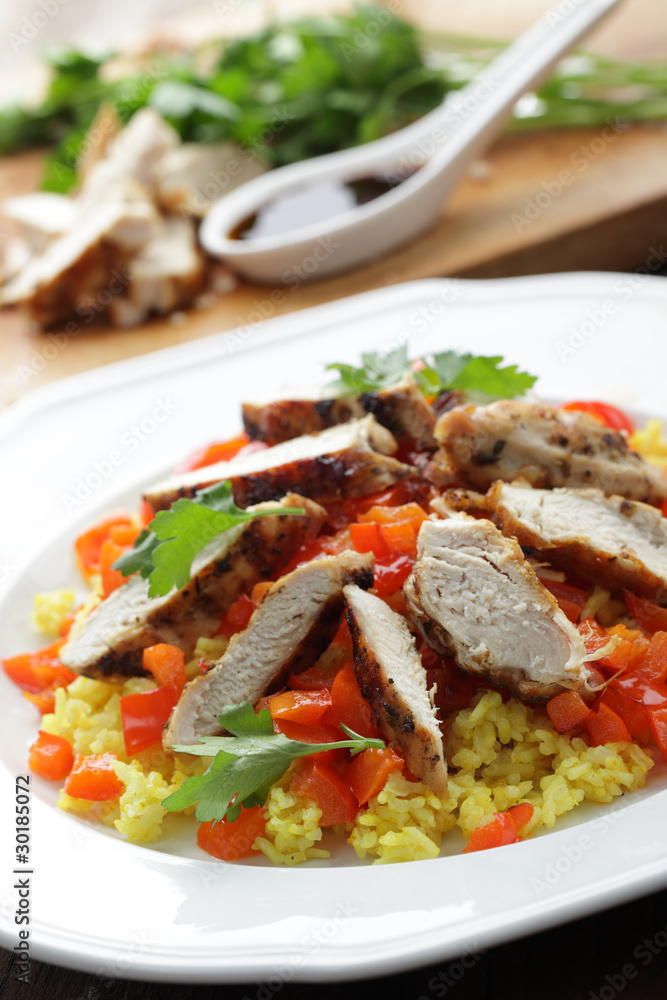 Couscous with chicken breasts and vegetables Couscous with chicken breasts and vegetables