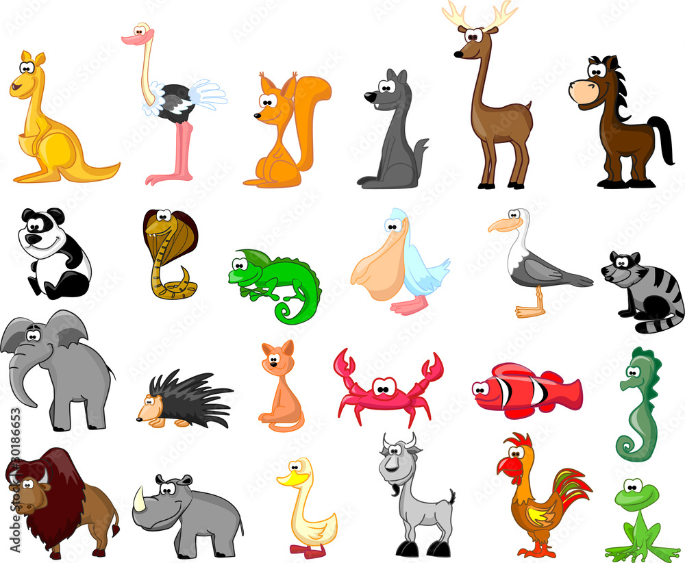Fototapeta premium большой сет животных