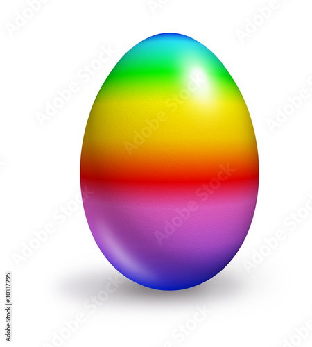 easter egg rainbow colors isolated on white