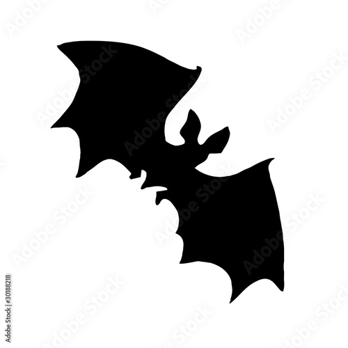 silhouette bat on white background