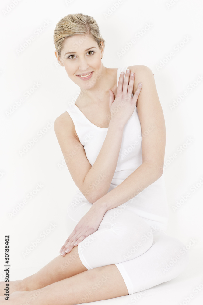 sitting young woman sitting young woman