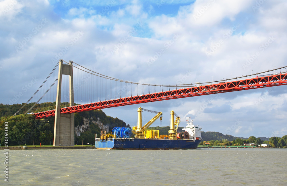 Fototapeta premium Pont suspendu métallique