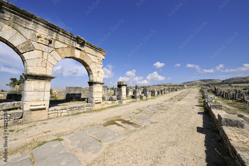 The Gordian Palace and main road at the ruined roman city of Vol