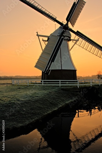 Windmill during sunrise