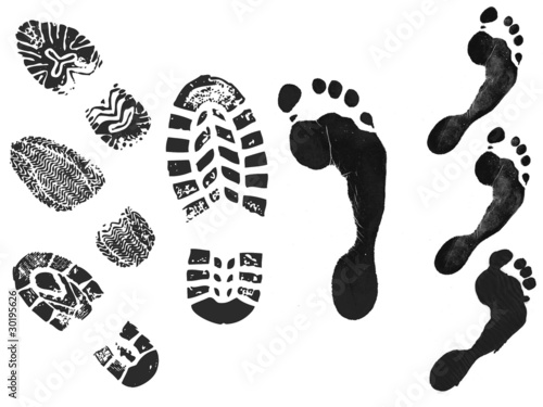 Obraz na plátně foot print and  shoe print