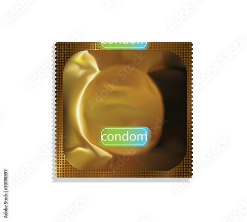Gold condom packet.